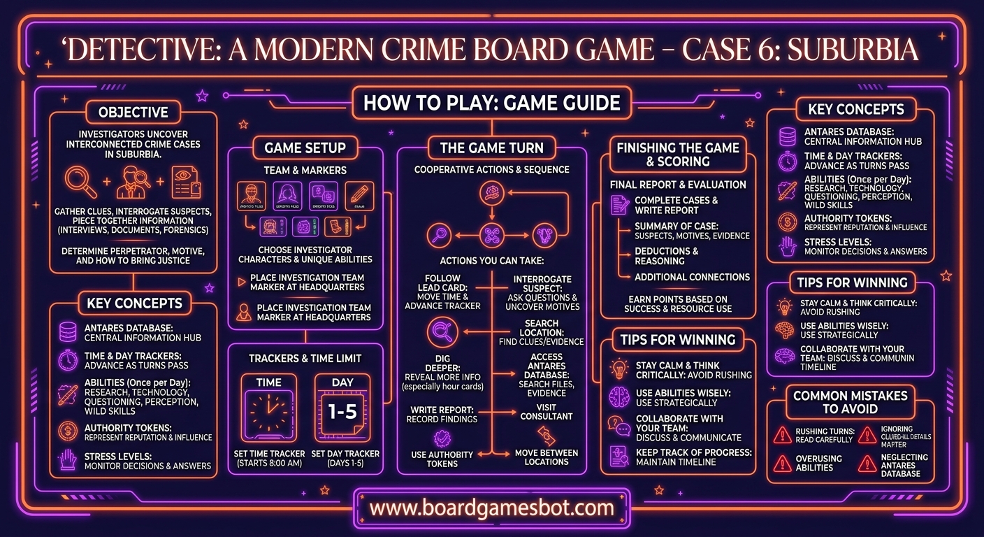 How to Play Infographic Detective: A Modern Crime Board Game