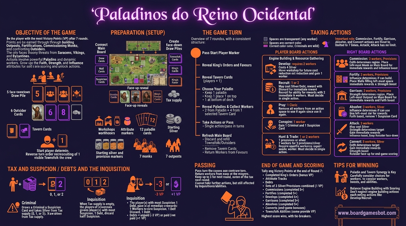 How to Play Infographic Paladins of the West Kingdom
